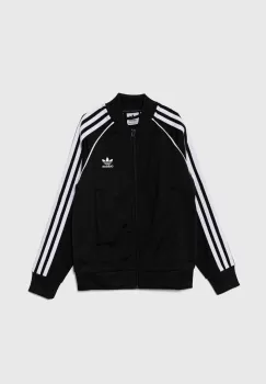 adidas Originals bluza copii SST TRACK TOP culoarea negru, cu imprimeu, IX7628 imagine