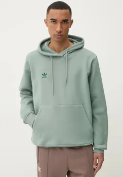 adidas Originals bluza Essential barbati, culoarea verde, cu gluga, neted, JD2400 imagine