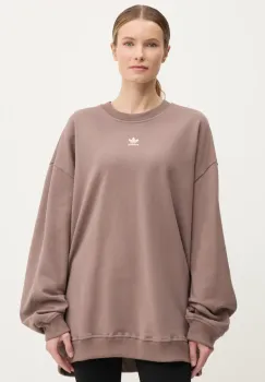 adidas Originals bluza Essential femei, culoarea maro, neted, JD1982 imagine