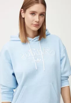 adidas Originals bluza femei, cu gluga, melanj, IX3535 imagine