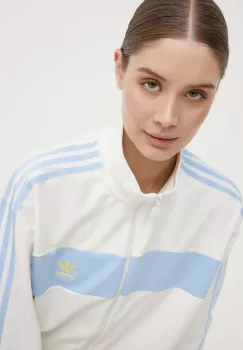 adidas Originals bluza femei, culoarea bej, cu imprimeu, IR7471 imagine