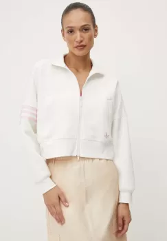 adidas Originals bluza femei, culoarea bej, cu imprimeu, IU2506 imagine