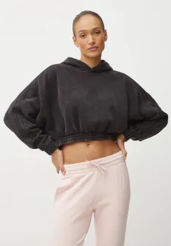 adidas Originals bluza femei, culoarea negru, cu gluga, IW5573 imagine