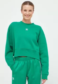 adidas Originals bluza femei, culoarea verde, cu imprimeu imagine