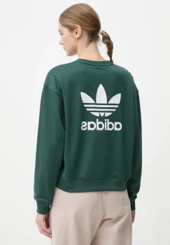 adidas Originals bluza femei, culoarea verde, cu imprimeu, IY4715 imagine