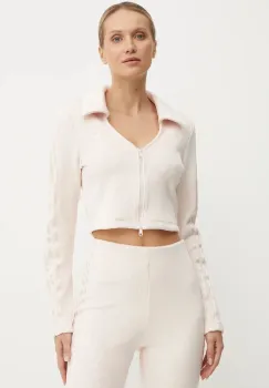 adidas Originals bluza Femme Galore Rib Cardigan femei, culoarea roz, neted, JN3018 imagine