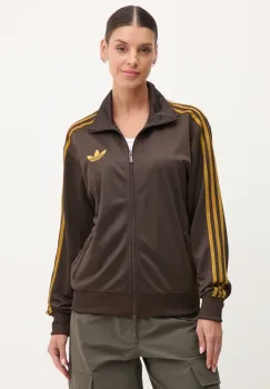 adidas Originals bluza Firebird femei, culoarea maro, cu imprimeu, JP2297 imagine