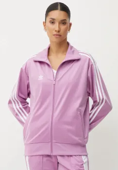 adidas Originals bluza Firebird femei, culoarea violet, cu imprimeu, IY4741 imagine