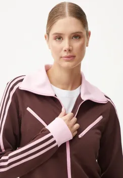 adidas Originals bluza Montreal Tracktop femei, culoarea maro, modelator, JL9629 imagine