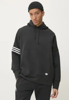 adidas Originals bluza Neuclassics barbati, culoarea negru, cu gluga, cu imprimeu, JC9937 imagine