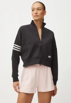 adidas Originals bluza Neuclassics CL Tracktop femei, culoarea negru, cu imprimeu, IW5601 imagine