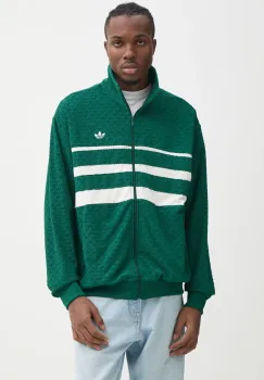 adidas Originals bluza Q12 MONOGRAM T barbati, culoarea verde, modelator, JD0696 imagine