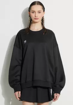 adidas Originals bluza Trefoil Crew femei, culoarea negru, cu imprimeu, IU2410 imagine