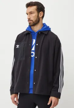 adidas Originals camasa barbati, culoarea negru, relaxed, IZ1834 imagine
