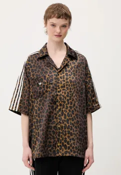 adidas Originals camasa culoarea maro, cu guler clasic, relaxed, KA2678 imagine