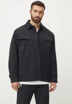 adidas Originals camasa din bumbac Essential barbati, culoarea negru, cu guler clasic, relaxed, JC9602 imagine