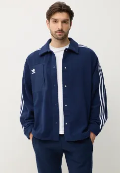 adidas Originals camasa din lana culoarea albastru marin, cu guler clasic, regular, IX5217 imagine