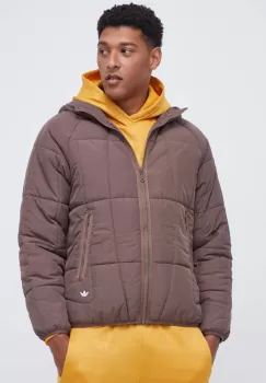 adidas Originals geaca barbati, culoarea maro, de iarna imagine