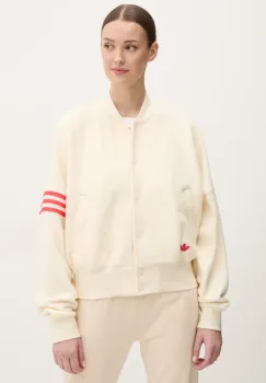 adidas Originals geaca bomber NC BOMBER JKT culoarea bej, de tranzitie, oversize, JI8523 imagine