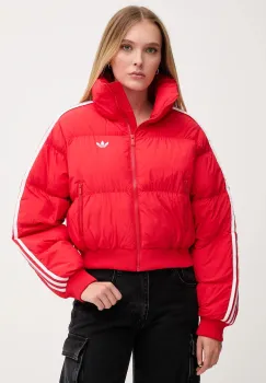 adidas Originals geaca Cropped Puffer culoarea rosu, de tranzitie, JX2966 imagine
