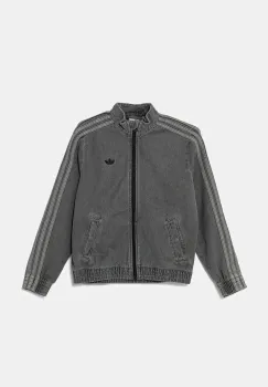 adidas Originals geaca de blugi pentru copii culoarea gri, JV7801 imagine