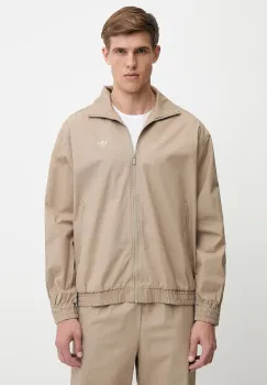 adidas Originals geaca de bumbac Firebird Jacket culoarea bej, de tranzitie, KC0685 imagine
