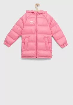 adidas Originals geaca de puf pentru copii culoarea roz imagine