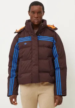 adidas Originals geaca de puf Prem Puffer Jacket barbati, culoarea maro, de iarna, JL9556 imagine