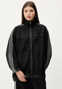 adidas Originals geaca jeans Denim Os TT culoarea negru, de tranzitie, oversize, JY2897 imagine