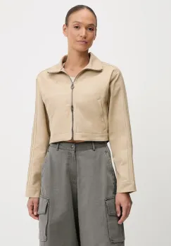 adidas Originals geaca jeans Firebird culoarea bej, de tranzitie, JX7600 imagine