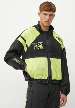 adidas Originals geaca Moto Denim Jacket barbati, culoarea negru, de tranzitie, JN0824 imagine