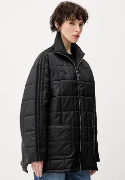 adidas Originals geaca Quilted Jkt culoarea negru, de tranzitie, oversize, JX8825 imagine