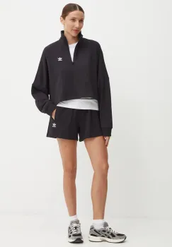 adidas Originals hanorac de bumbac 0 femei, culoarea negru, neted, IW5726 imagine