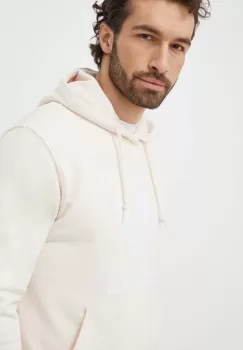 adidas Originals hanorac de bumbac Adicolor Classics Trefoil barbati, culoarea bej, cu gluga, cu imprimeu, IM9408 imagine