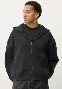 adidas Originals hanorac de bumbac Essential barbati, culoarea negru, cu gluga, uni, JC9579 imagine