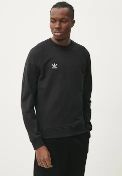 adidas Originals hanorac de bumbac Essential barbati, culoarea negru, neted, JD2412 imagine