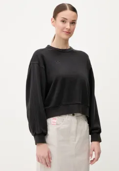 adidas Originals hanorac de bumbac Essential femei, culoarea negru, neted, JP2515 imagine