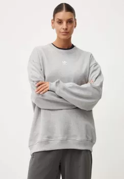 adidas Originals hanorac de bumbac femei, culoarea gri, melanj, IY9628 imagine