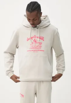 adidas Originals hanorac de bumbac Wabash barbati, culoarea bej, cu gluga, cu imprimeu, JD0670 imagine