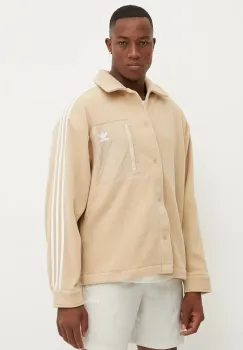 adidas Originals hanorac fleece culoarea bej, cu imprimeu, IX5219 imagine