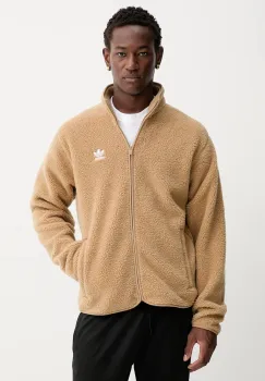 adidas Originals hanorac fleece Essentials culoarea maro, uni, JW3530 imagine