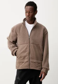 adidas Originals hanorac fleece Premium Essentials culoarea maro, uni, JW3510 imagine