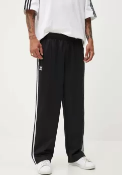 adidas Originals pantaloni Adicolor Baggy Fit Firebird Pant barbati, culoarea negru, drept, IZ4801 imagine
