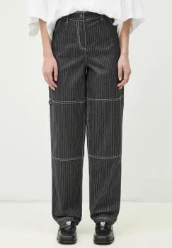 adidas Originals pantaloni Aop Pant femei, culoarea gri, fason cargo, high waist, JJ3140 imagine