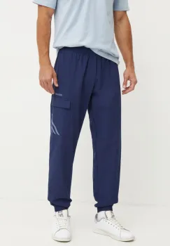 adidas Originals pantaloni barbati, culoarea albastru marin, neted, IW3259 imagine