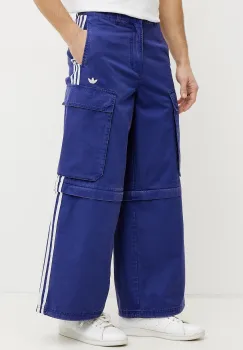 adidas Originals pantaloni de bumbac CARGO PANTS barbati, culoarea violet, drept, JY6294 imagine