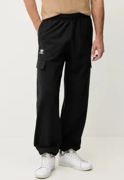 adidas Originals pantaloni de bumbac Essentials culoarea negru, cu fason cargo, JX3913 imagine