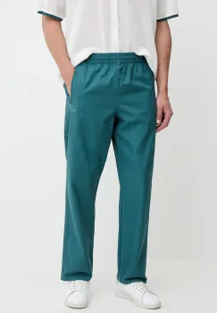 adidas Originals pantaloni de bumbac Firebird Pants culoarea turcoaz, uni, KC0688 imagine