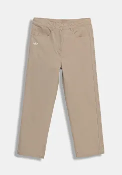 adidas Originals pantaloni de bumbac pentru copii culoarea bej, uni, JY2746 imagine