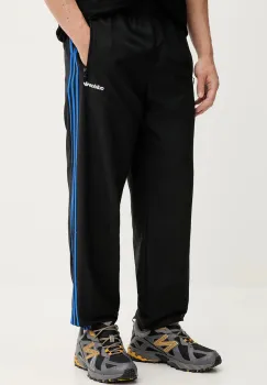 adidas Originals pantaloni de trening Brushed WVN culoarea negru, cu imprimeu, JX3078 imagine
